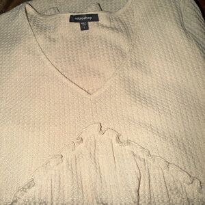 Mittoshop Cream Textured Blouse